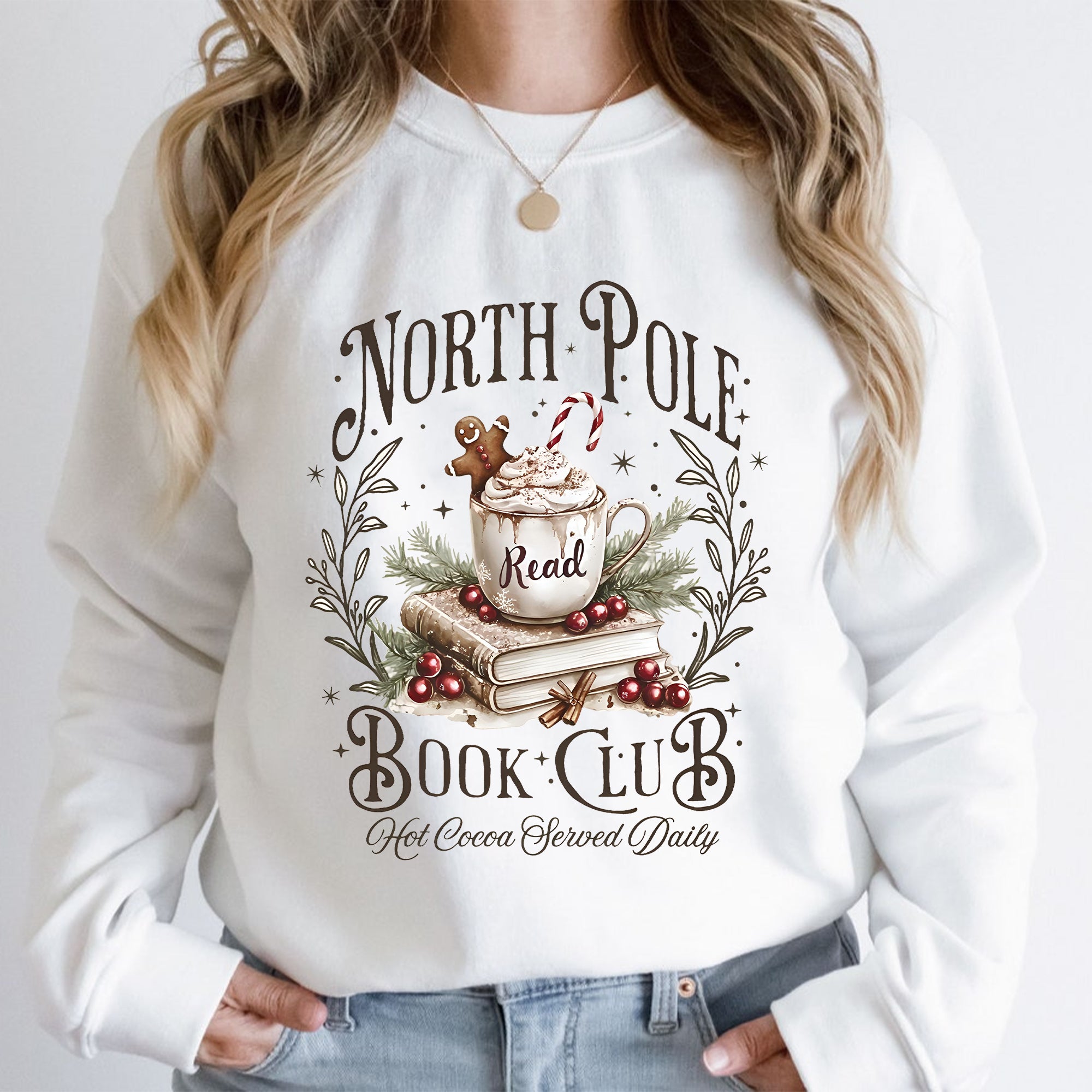 North Pole Book Club Shirt, Christmas Sweatshirt, North Pole Shirt, Holiday Family Group Shirts, Book Reader Shirt, Christmas Tree Shirt