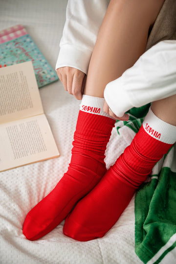 Personalized Christmas Socks For Reading - So Many Books So Little Time Socks Christmas